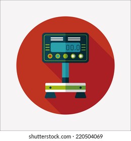 Weight scale flat icon with long shadow