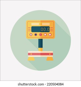 Weight scale flat icon with long shadow