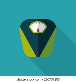 Weight scale flat icon with long shadow