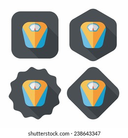 Weight scale flat icon with long shadow