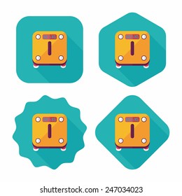 Weight scale flat icon with long shadow