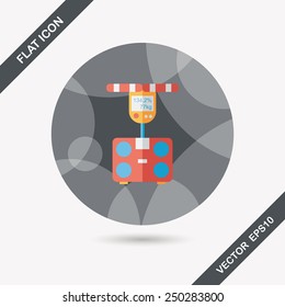 Weight scale flat icon with long shadow,eps10
