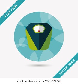 Weight scale flat icon with long shadow