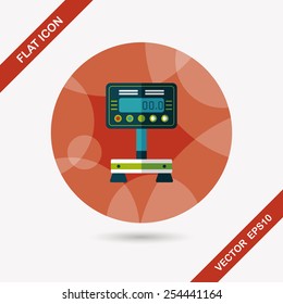Weight scale flat icon with long shadow