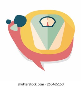 Weight scale flat icon with long shadow