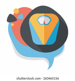 Weight scale flat icon with long shadow