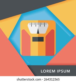 weight scale flat icon with long shadow,eps10