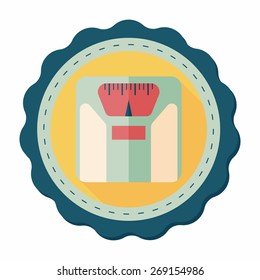 weight scale flat icon with long shadow,eps10