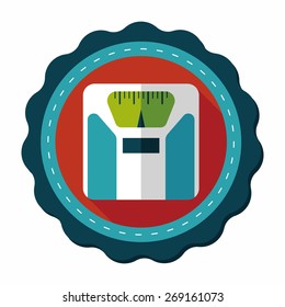 weight scale flat icon with long shadow,eps10