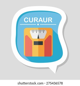 weight scale flat icon with long shadow,eps10