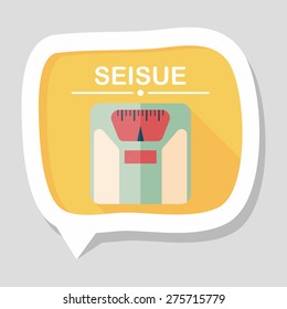 weight scale flat icon with long shadow,eps10