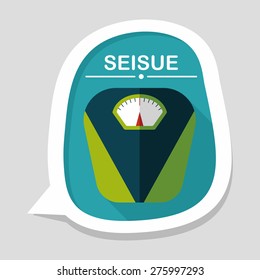 Weight scale flat icon with long shadow
