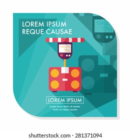 Weight scale flat icon with long shadow,eps10