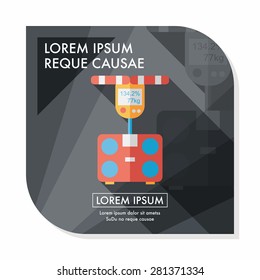 Weight scale flat icon with long shadow,eps10