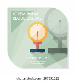 weight scale flat icon with long shadow
