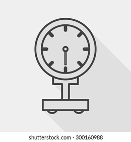 weight scale flat icon with long shadow, line icon