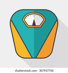 Weight scale flat icon with long shadow