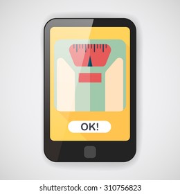 weight scale flat icon with long shadow,eps10