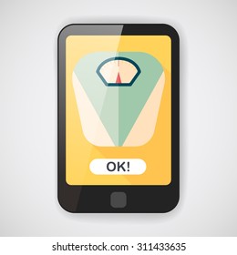 Weight scale flat icon with long shadow