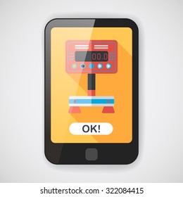 Weight scale flat icon with long shadow