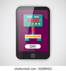 Weight scale flat icon with long shadow
