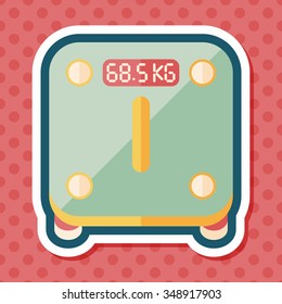 Weight scale flat icon with long shadow