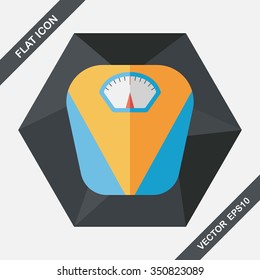 Weight scale flat icon with long shadow