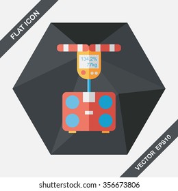 Weight scale flat icon with long shadow,eps10