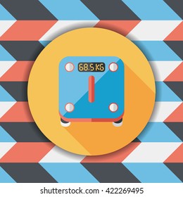 Weight scale flat icon with long shadow
