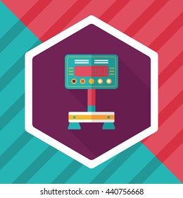 Weight scale flat icon with long shadow