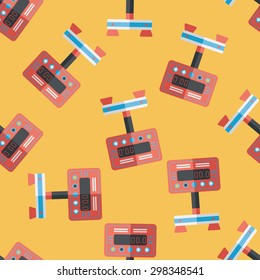 Weight scale flat icon seamless pattern background