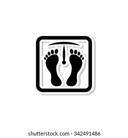 weight scale with foot prints - vector icon with shadow