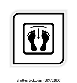 weight scale with foot prints  - vector icon