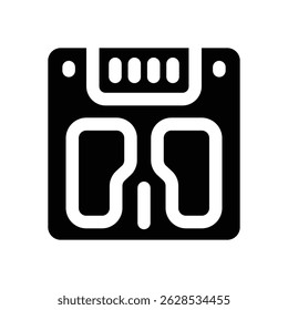 weight scale glyph icon. Strong and solid vector icon for websites, mobile interfaces, presentations, and visual branding. High quality and easy to edit.