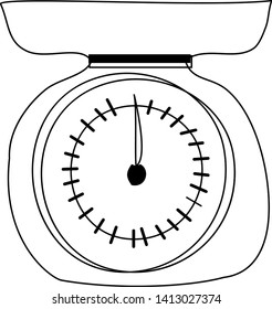 Weight scale hand drawn illustration isolated on background