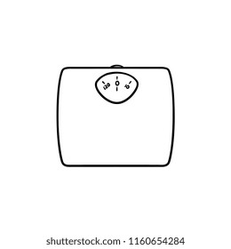 Weight scale hand drawn outline doodle icon. Dieting and health, weight measure device, kilogram concept. Vector sketch illustration for print, web, mobile and infographics on white background.