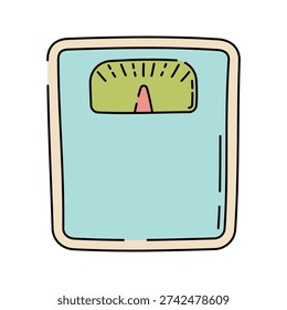 Weight Scale Hand drawn style body scale symbol of health tracking ideal for fitness diet and wellness monitoring graphics