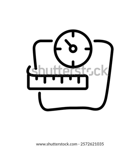weight scale and height measurement icon