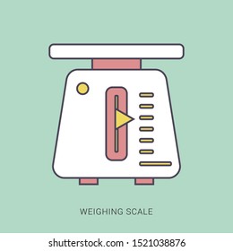 Weight scale icon - balance scale icon. solid color with outline concept.