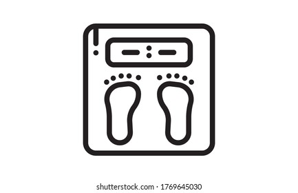  icono de escala de peso, vector de escala de baño