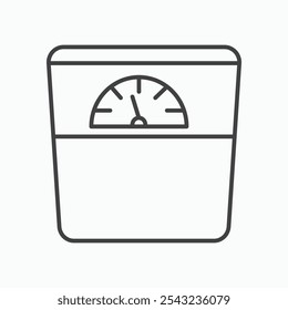Weight scale icon in black outlined and solid.