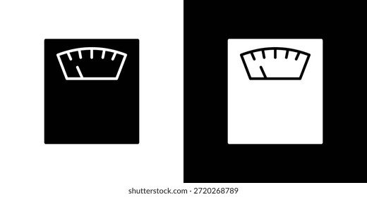 Icono de escala de peso. Icono de diseño plano simple en blanco y negro