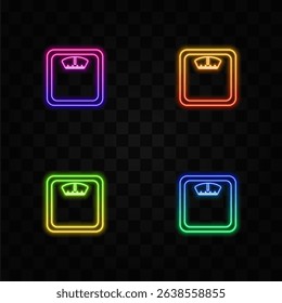 Weight scale icon cartoon vector illustration. neon style scales. weight scale icon simple cartoon vector illustration.