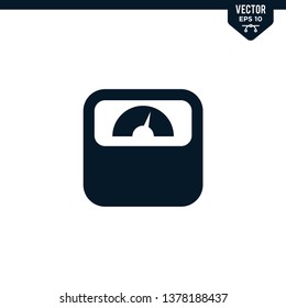 Weight Scale icon collection in glyph style, solid color vector