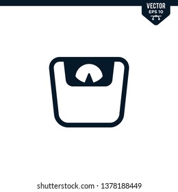 Weight Scale icon collection in glyph style, solid color vector