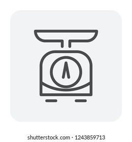 Weight scale icon design, editable stroke.