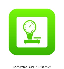 Weight scale icon digital green for any design isolated on white vector illustration