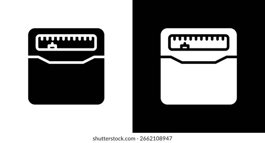 Icono de escala de peso en conjunto de Vector sólido negro plano