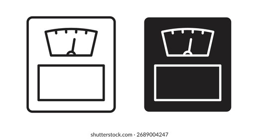 Weight scale icon flat black and white logo