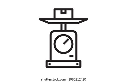 icono de escala de peso vectorial de estilo plano